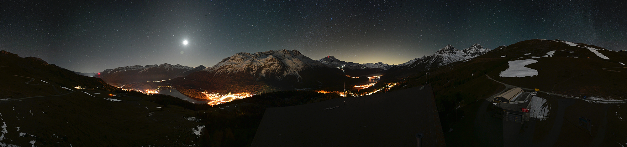 Panorama St.Moritz bei Nacht